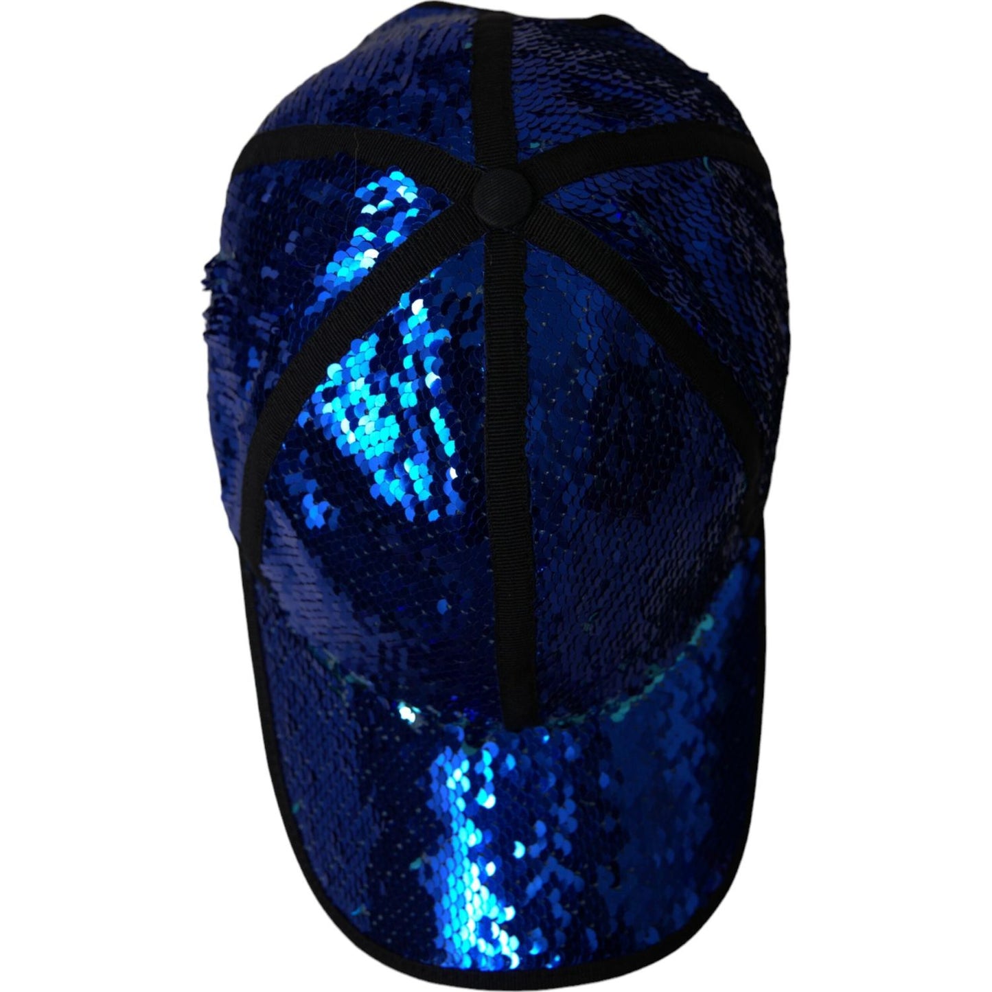 Dolce & Gabbana Royal Blue Sequin Baseball Hat Men Dolce & Gabbana Black