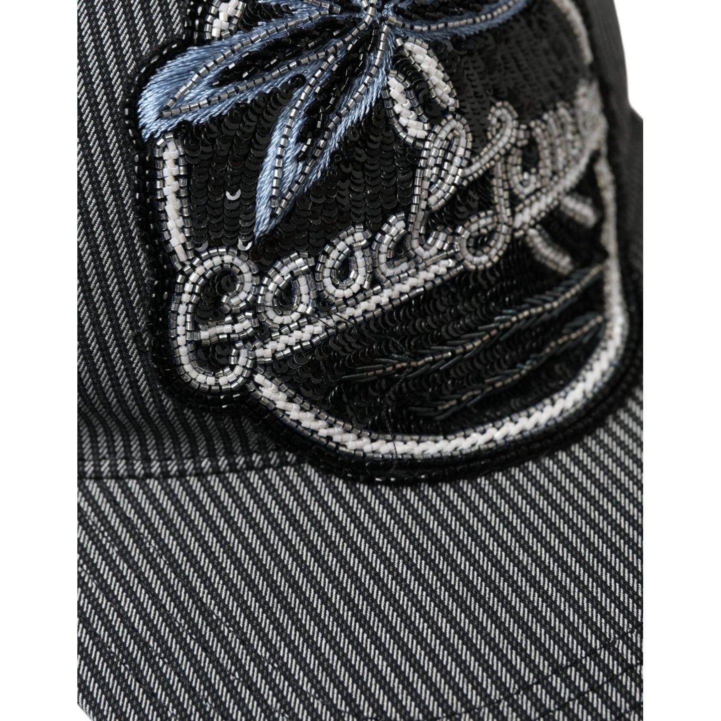 Dolce & Gabbana Black Cotton Embellished Baseball Hat Men Dolce & Gabbana Dark Slate Gray
