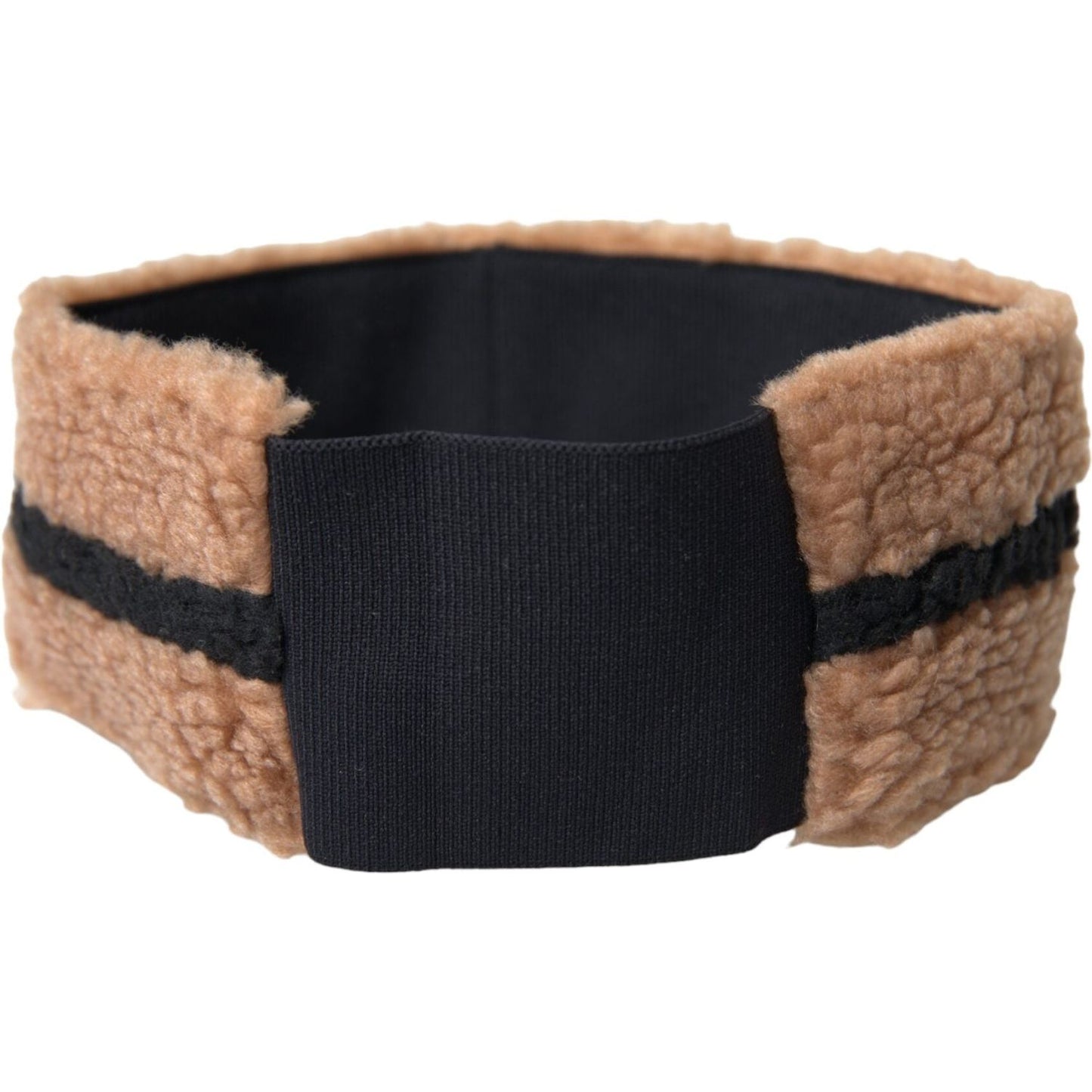 Dolce & Gabbana Brown Black Fleece Wool Head Band Hat Men Dolce & Gabbana Rosy Brown