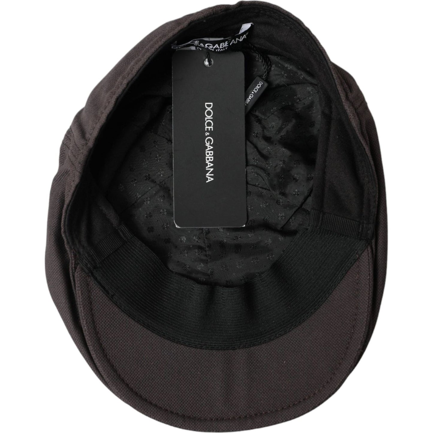 Dolce & Gabbana Brown Nylon Cloth Newsboy Hat Men Dolce & Gabbana Black