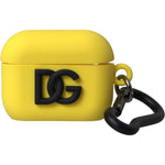 Dolce & Gabbana Yellow Silicone Logo Embossed Airpods Case Dolce & Gabbana Goldenrod