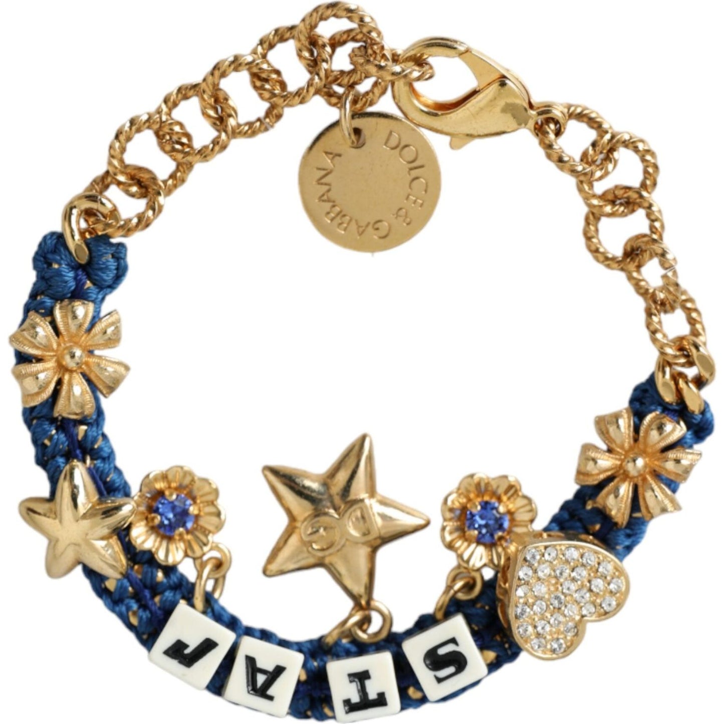 Dolce & Gabbana Gold Tone Brass Chain Star Fashion Bracelet Bracelet