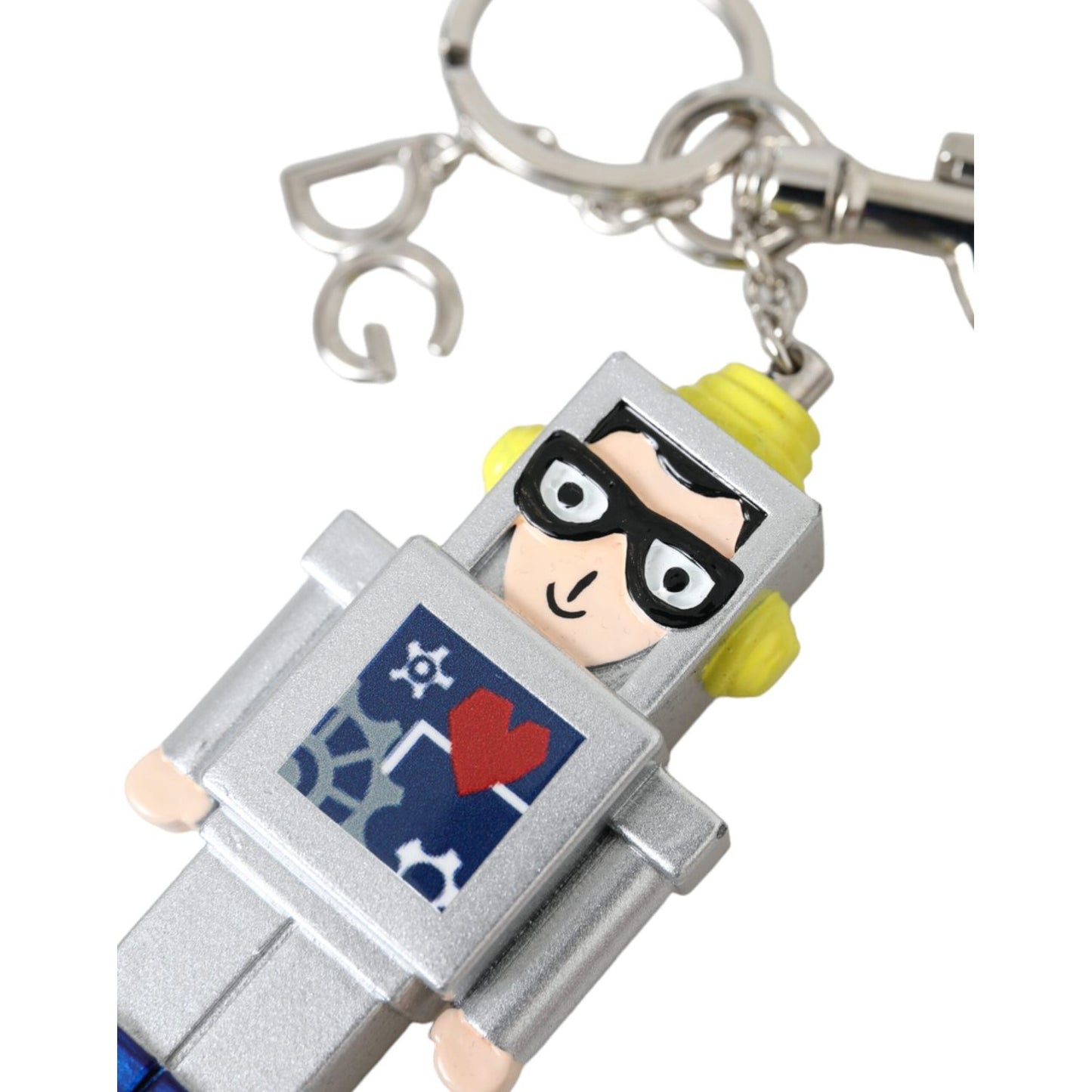 Dolce & Gabbana Multicolor Astronaut Space Metal Logo Keyring Keychain Dolce & Gabbana Gray