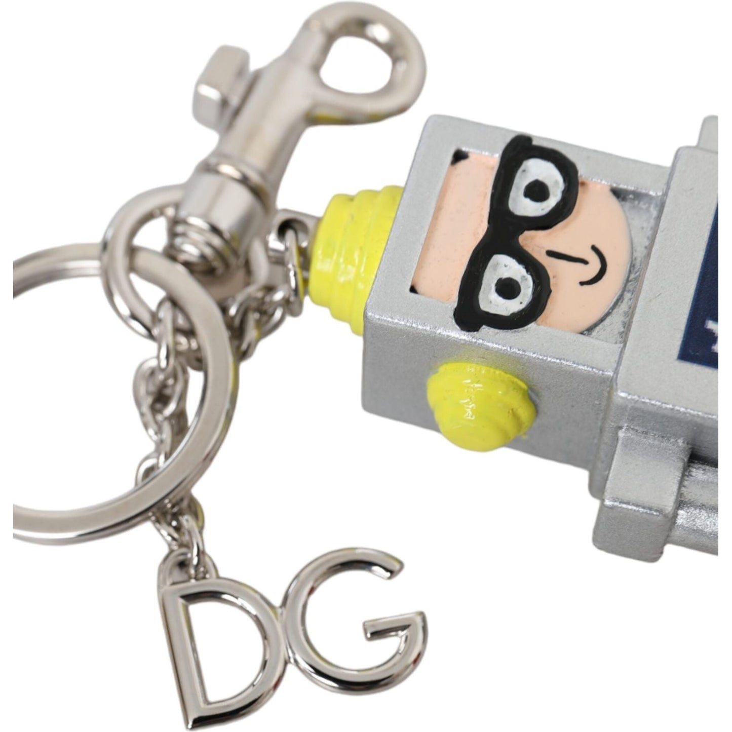 Dolce & Gabbana Multicolor Astronaut Space Metal Logo Keyring Keychain Dolce & Gabbana Gray