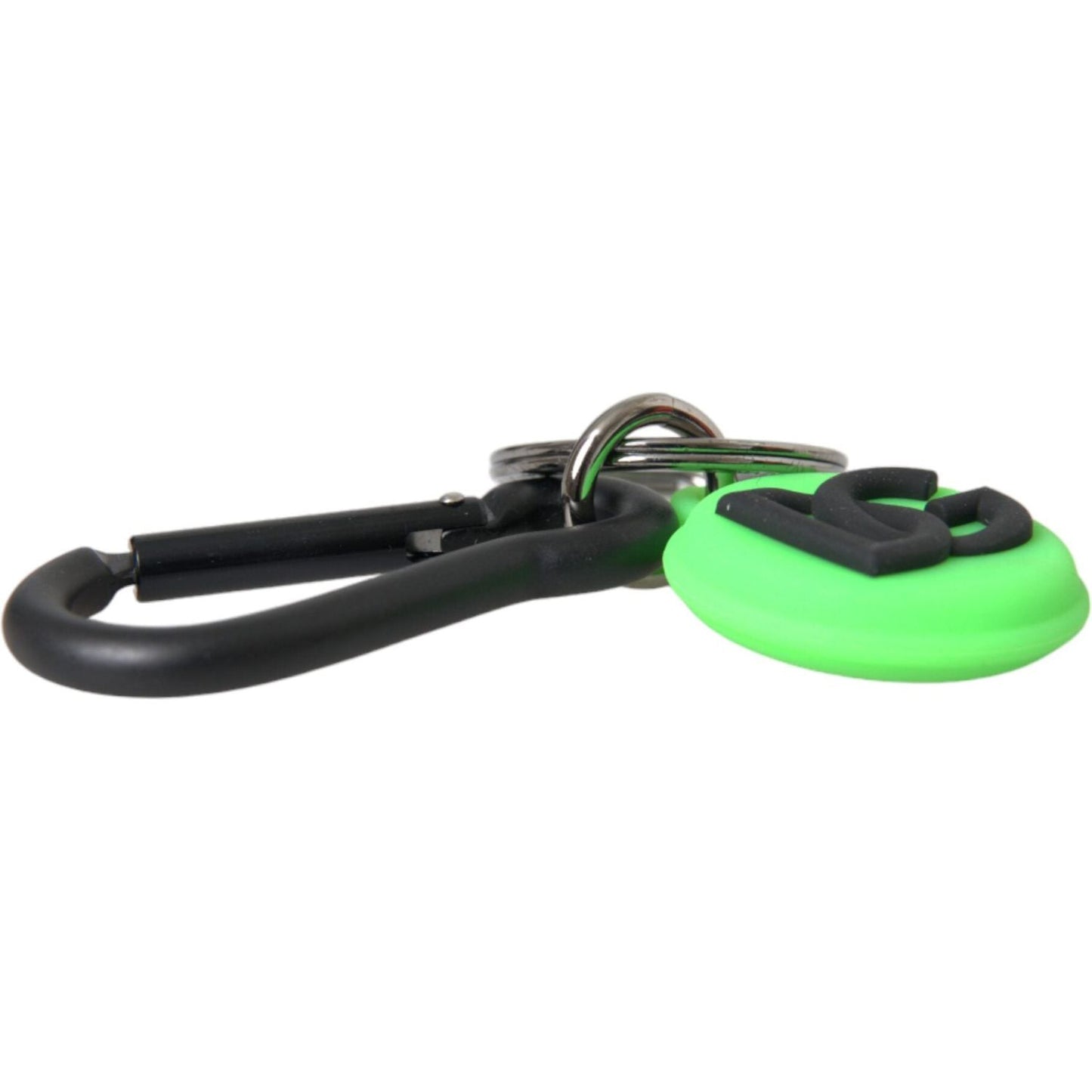 Dolce & Gabbana Green Rubber DG Logo Round Brass Metal Keyring Keychain Dolce & Gabbana Dark Slate Gray