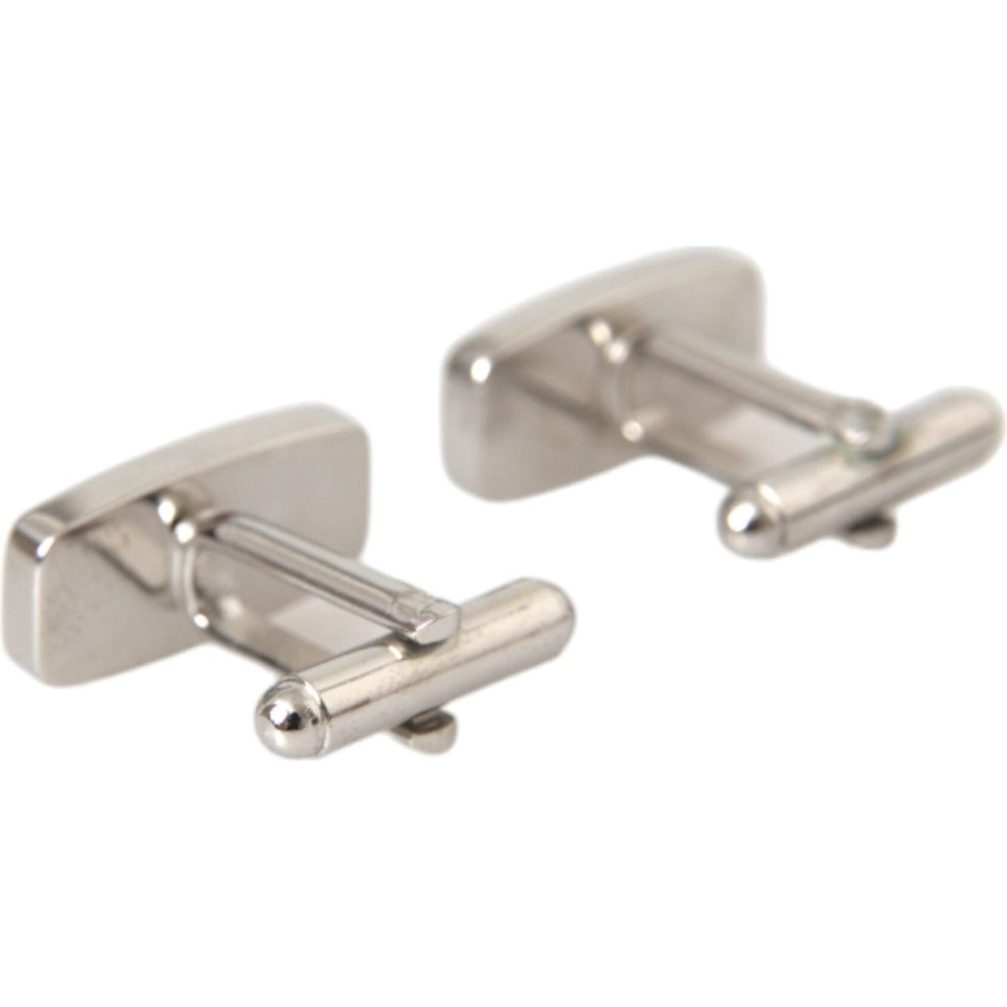 Dolce & Gabbana Silver Plated Metal Brass Pin Men Cufflinks Cufflinks Dolce & Gabbana Gray