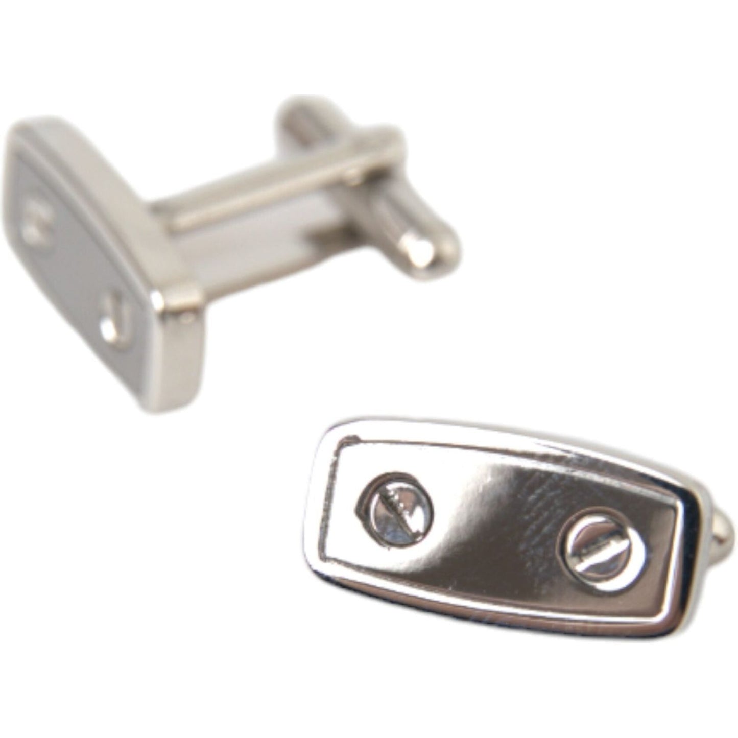 Dolce & Gabbana Silver Plated Metal Brass Pin Men Cufflinks Cufflinks Dolce & Gabbana Gray