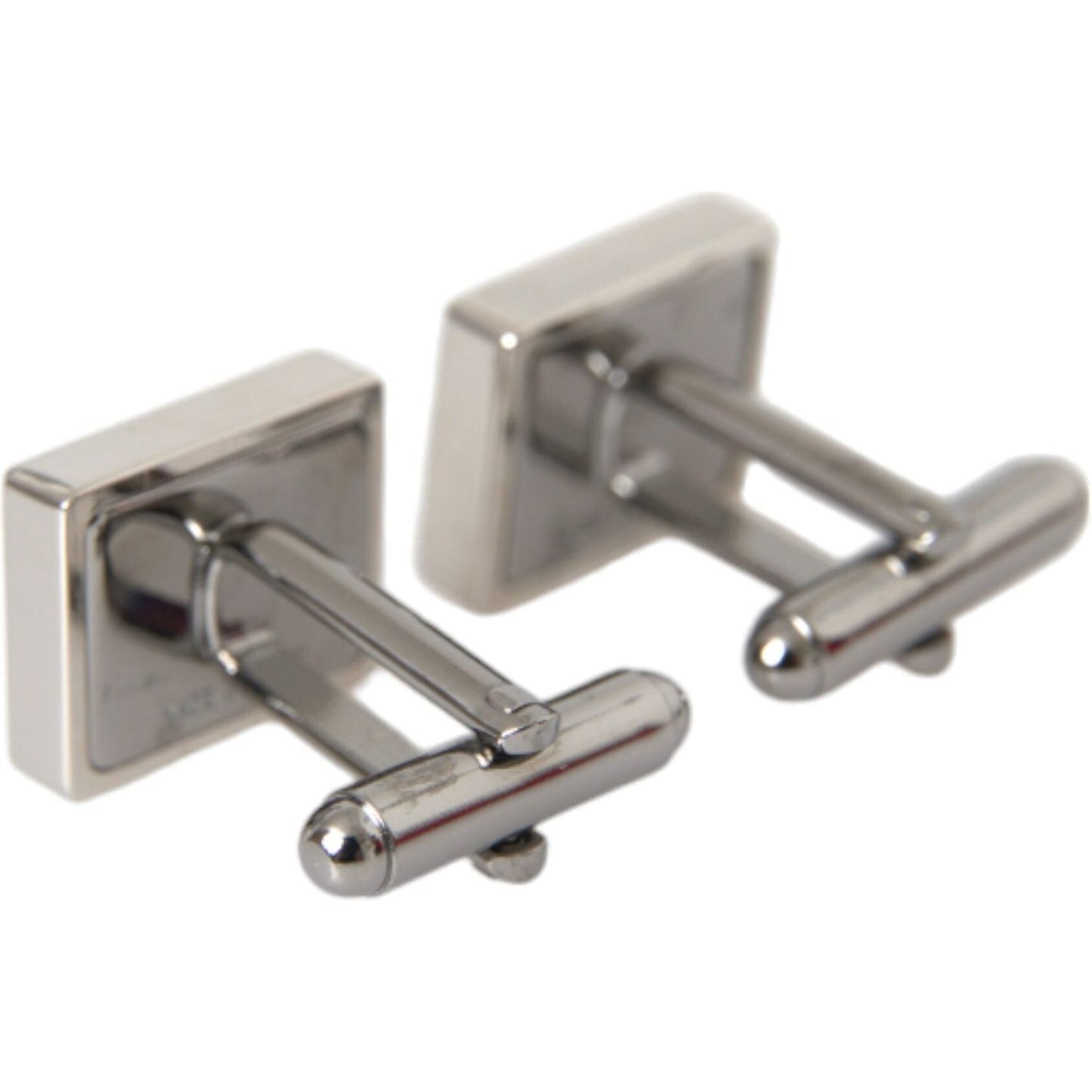 Dolce & Gabbana Silver Plated Metal Brass DG Logo Pin Cufflinks Cufflinks Dolce & Gabbana Light Slate Gray