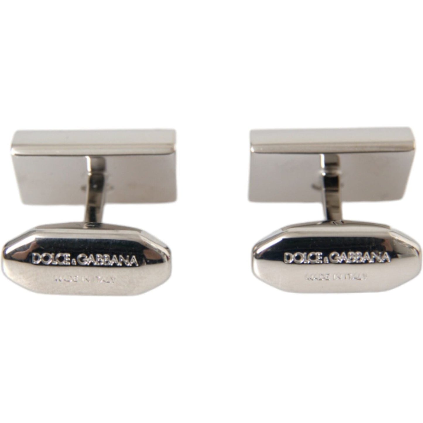 Dolce & Gabbana Silver Plated Metal Brass DG Logo Pin Cufflinks Cufflinks Dolce & Gabbana Gray