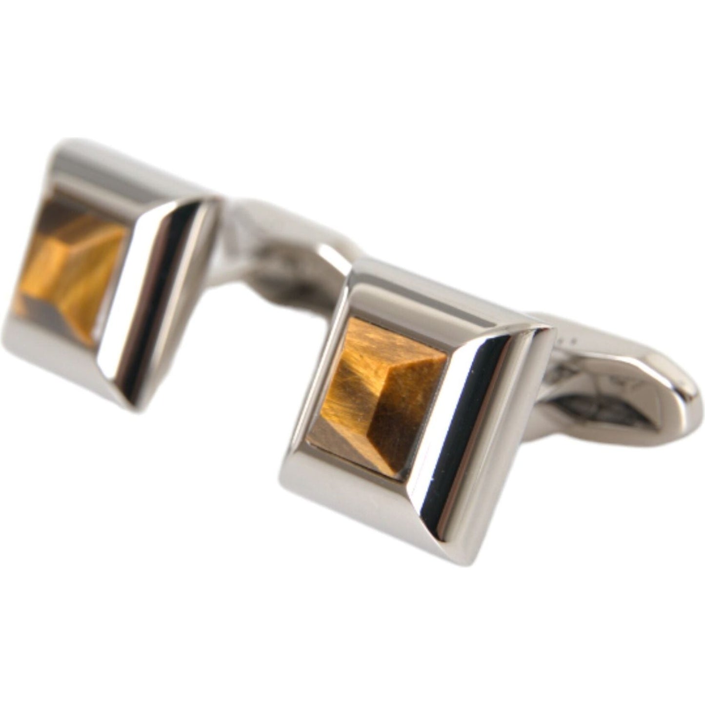 Dolce & Gabbana Silver Plated Brass Pin Crystal Cufflinks Cufflinks Dolce & Gabbana Gray