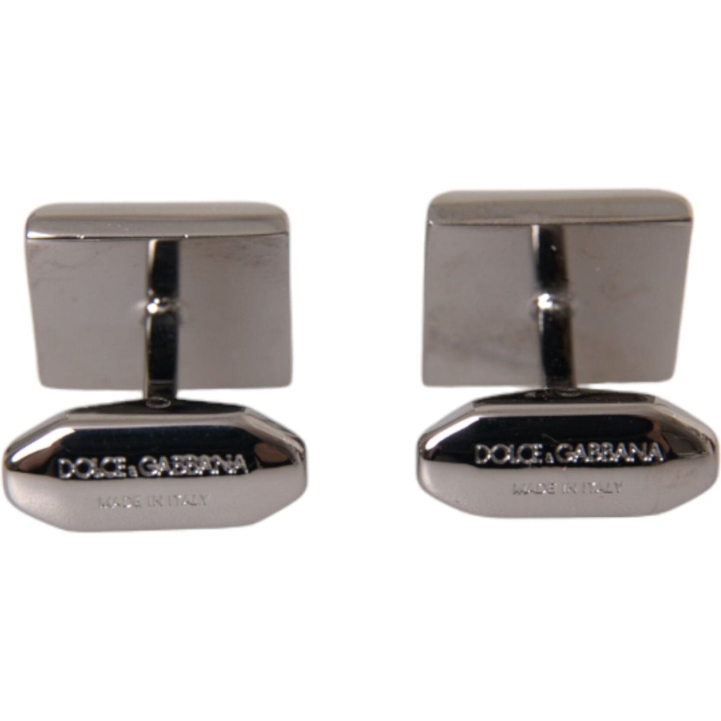Dolce & Gabbana Silver Plated Brass Pin Crystal Cufflinks Cufflinks Dolce & Gabbana Slate Gray