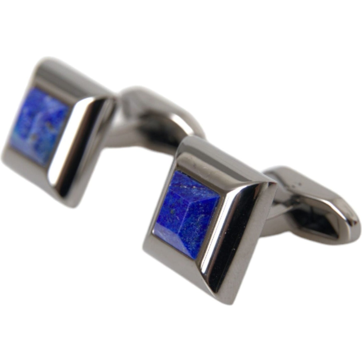 Dolce & Gabbana Silver Plated Brass Pin Crystal Cufflinks Cufflinks Dolce & Gabbana Dim Gray