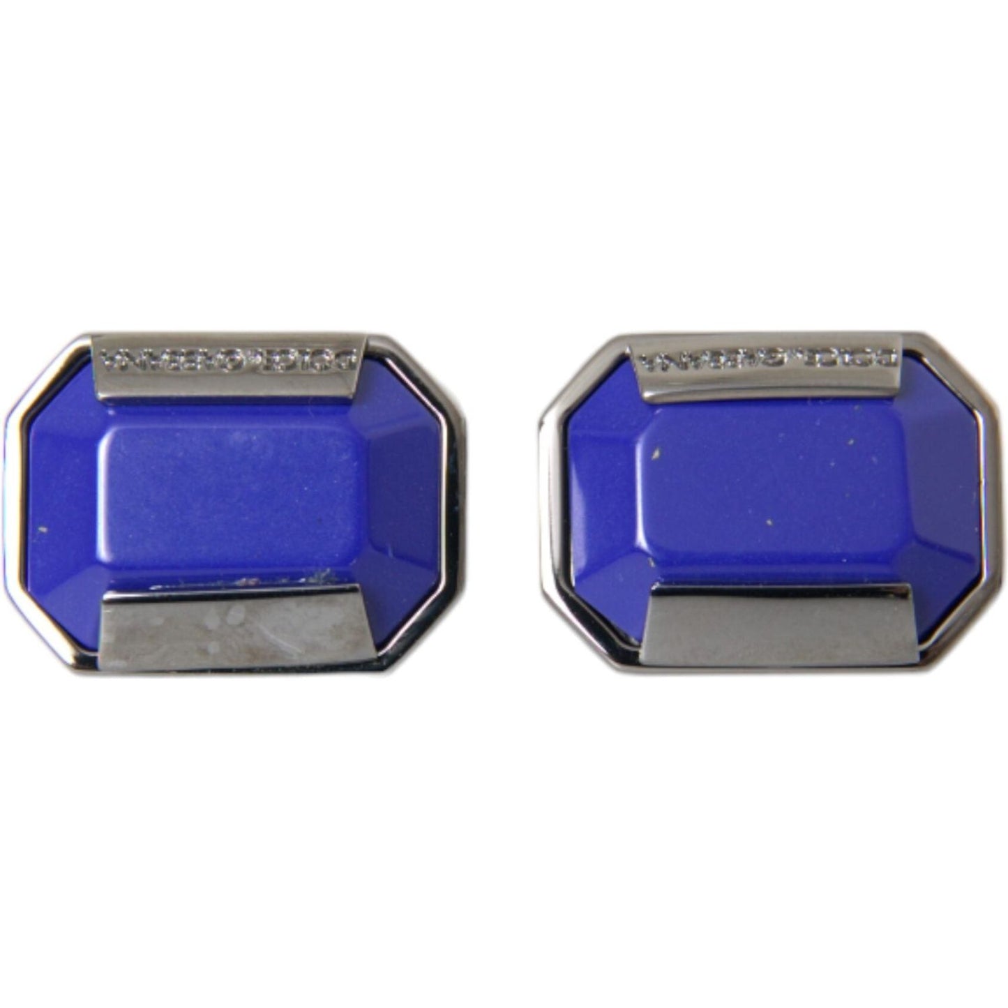 Dolce & Gabbana Silver Plated Brass Pin Crystal Cufflinks Cufflinks Dolce & Gabbana Dark Slate Blue