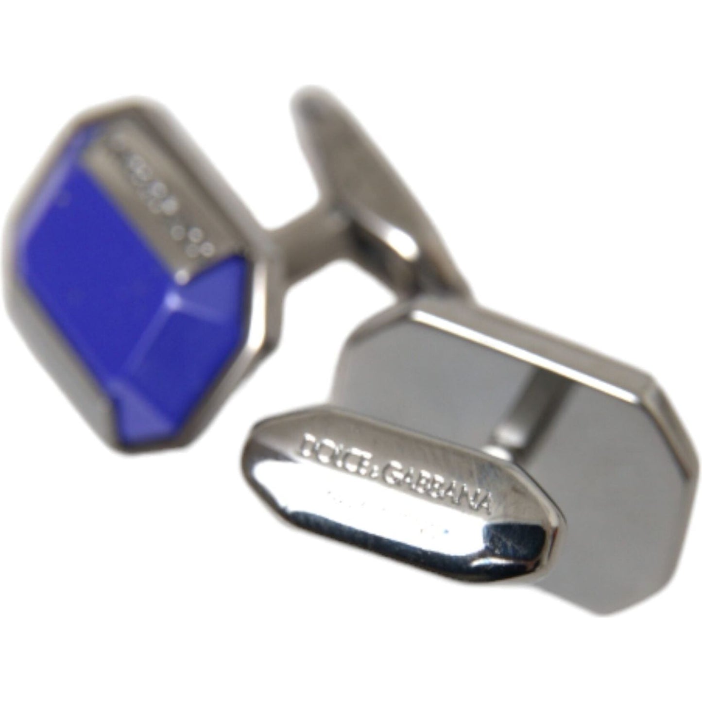 Dolce & Gabbana Silver Plated Brass Pin Crystal Cufflinks Cufflinks Dolce & Gabbana Slate Gray