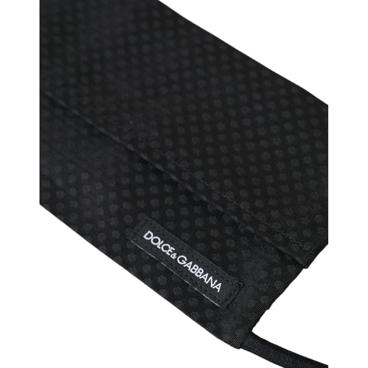 Dolce & Gabbana Black 100% Silk Adjustable Necktie Face Mask Dolce & Gabbana Black