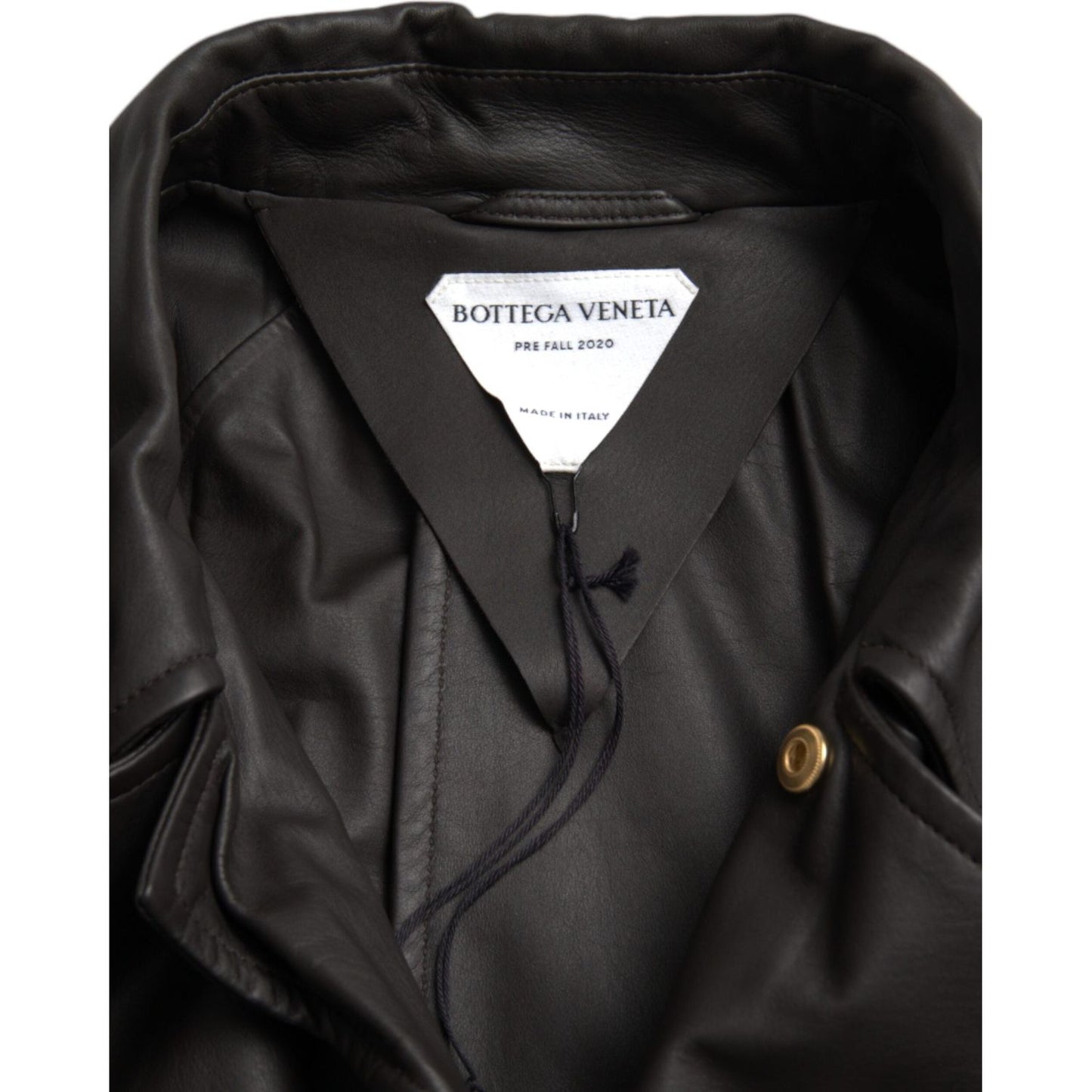 Bottega Veneta Black Matte Waterproof Leather Coat Jacket Bottega Veneta Dark Slate Gray
