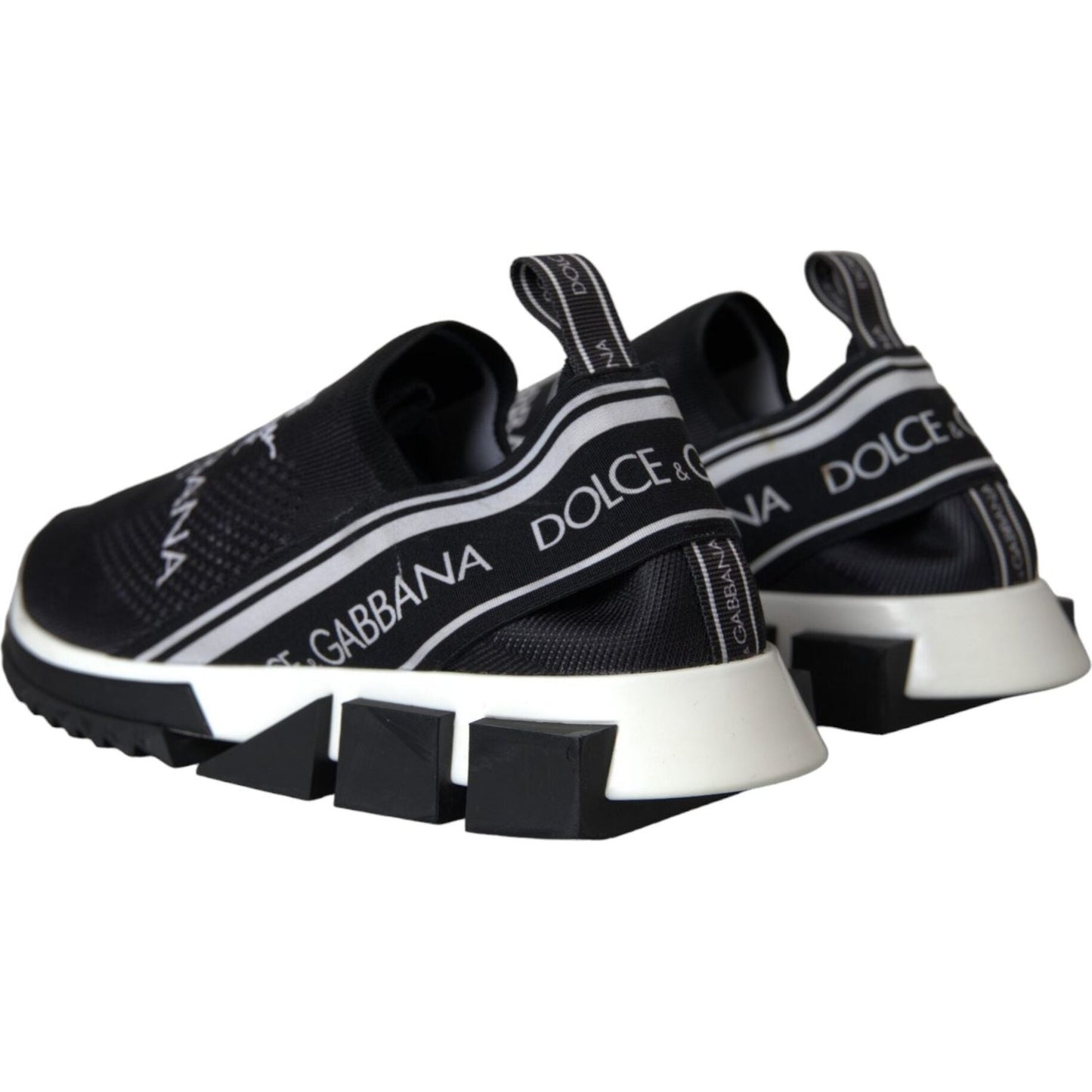 Dolce & Gabbana Black White Sorrento Slip On Sneakers Shoes Dolce & Gabbana Gray