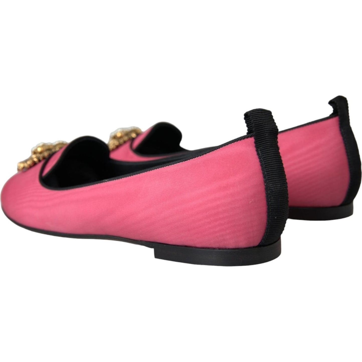 Dolce & Gabbana Pink Velvet Slip On Loafers Flats Shoes Dolce & Gabbana Pale Violet Red