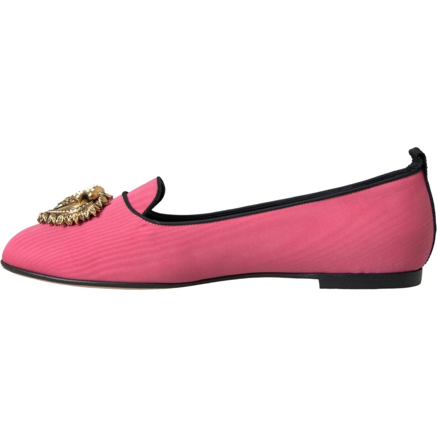 Dolce & Gabbana Pink Velvet Slip On Loafers Flats Shoes Dolce & Gabbana Pale Violet Red