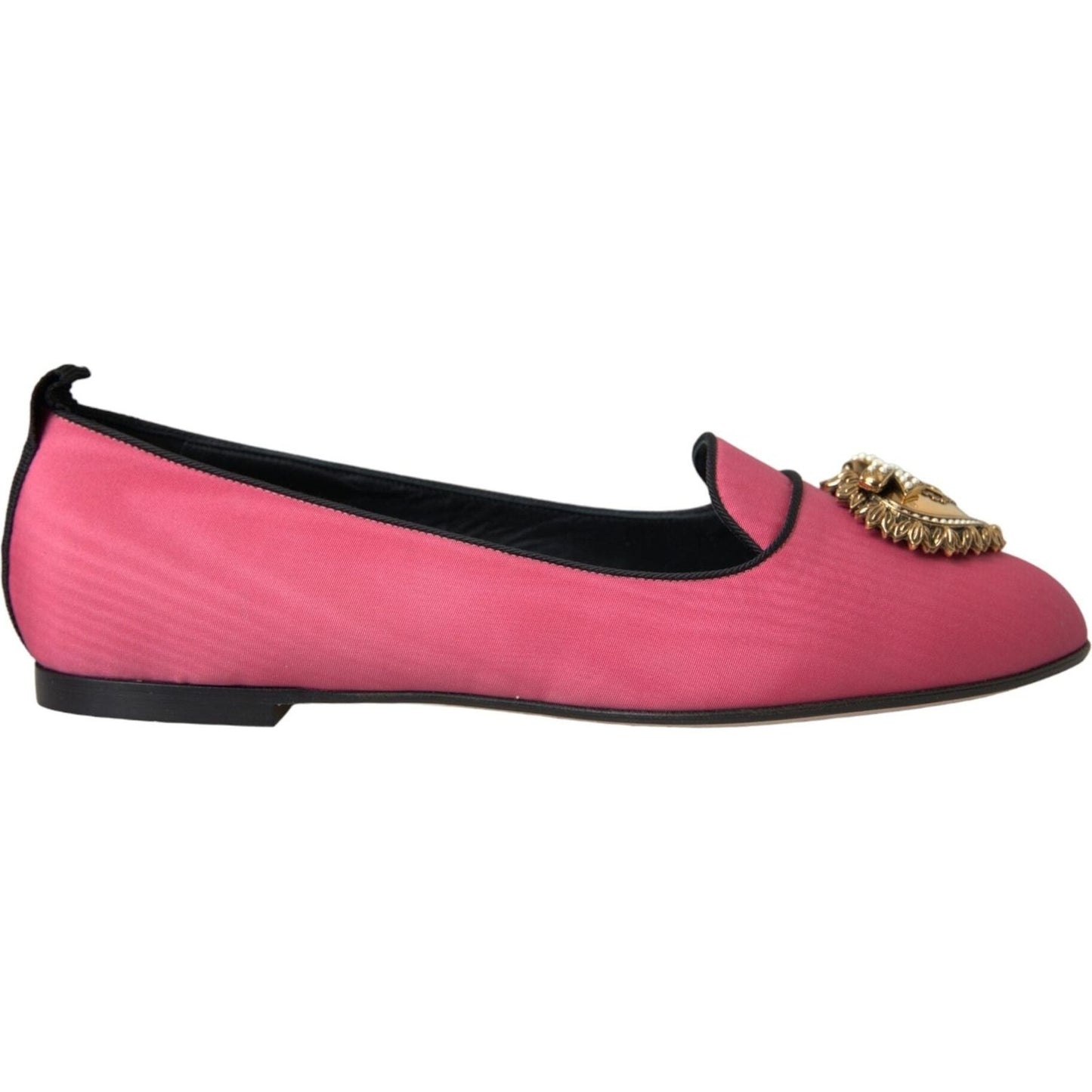 Dolce & Gabbana Pink Velvet Slip On Loafers Flats Shoes Dolce & Gabbana Pale Violet Red