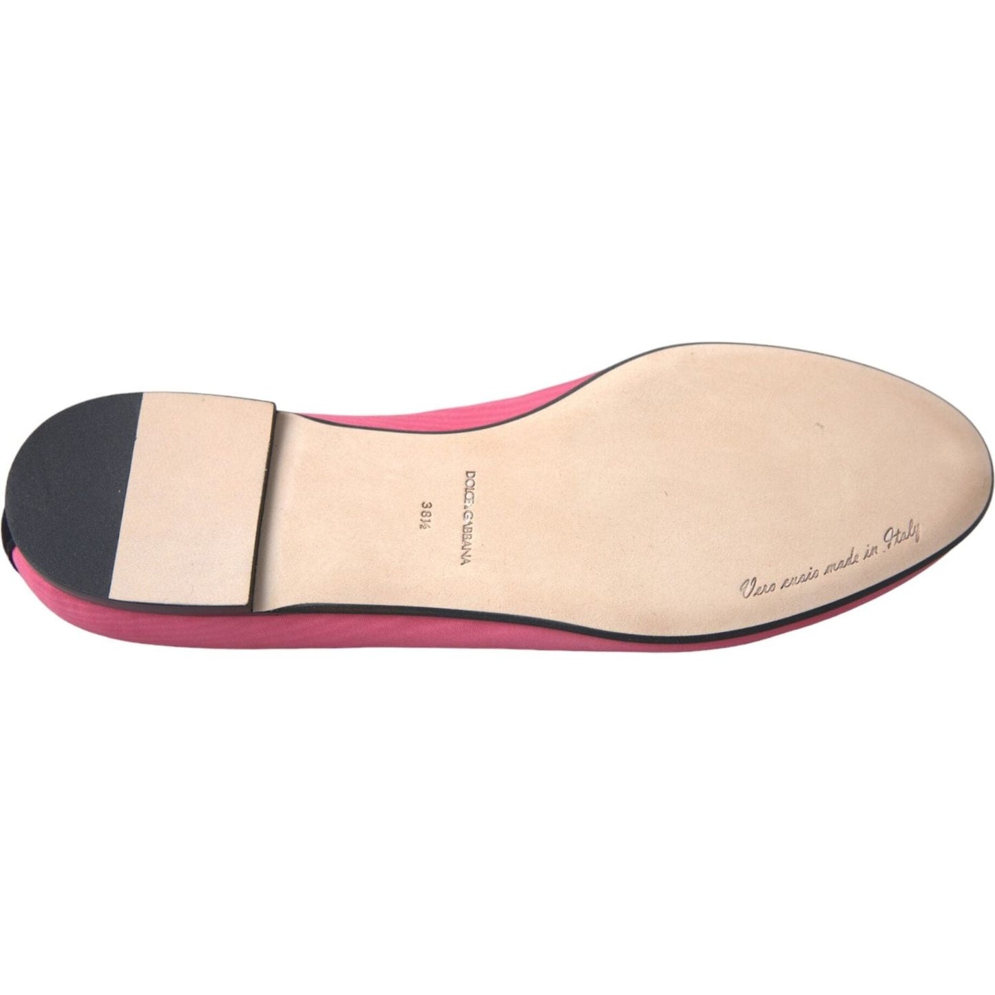 Dolce & Gabbana Pink Velvet Slip On Loafers Flats Shoes Dolce & Gabbana Wheat