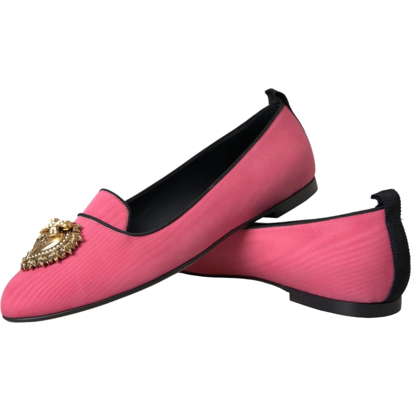 Dolce & Gabbana Pink Velvet Slip On Loafers Flats Shoes Dolce & Gabbana Pale Violet Red