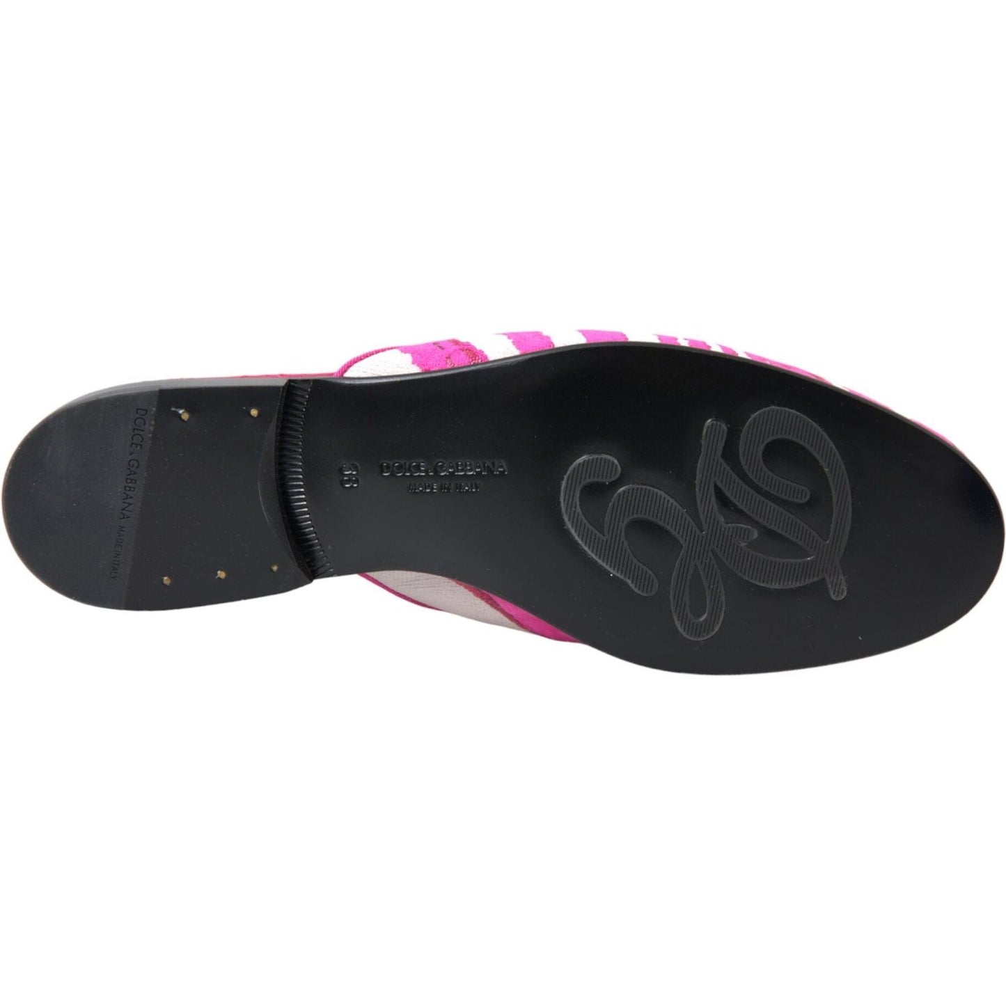 Dolce & Gabbana Pink Jacquard Crystal Mule Flat Sandals Shoes Dolce & Gabbana Dark Slate Gray