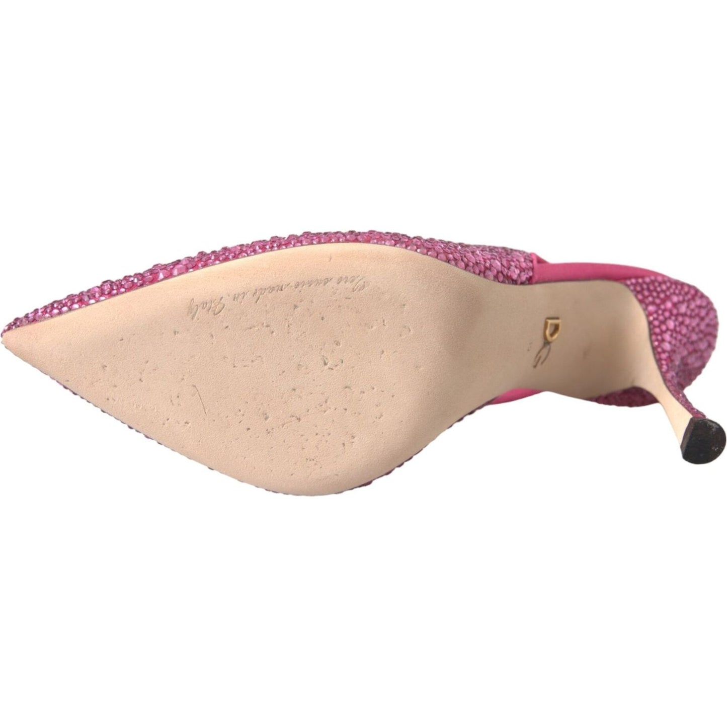 Dolce & Gabbana Pink Strass Crystal Heels Slingbacks Shoes Dolce & Gabbana Tan