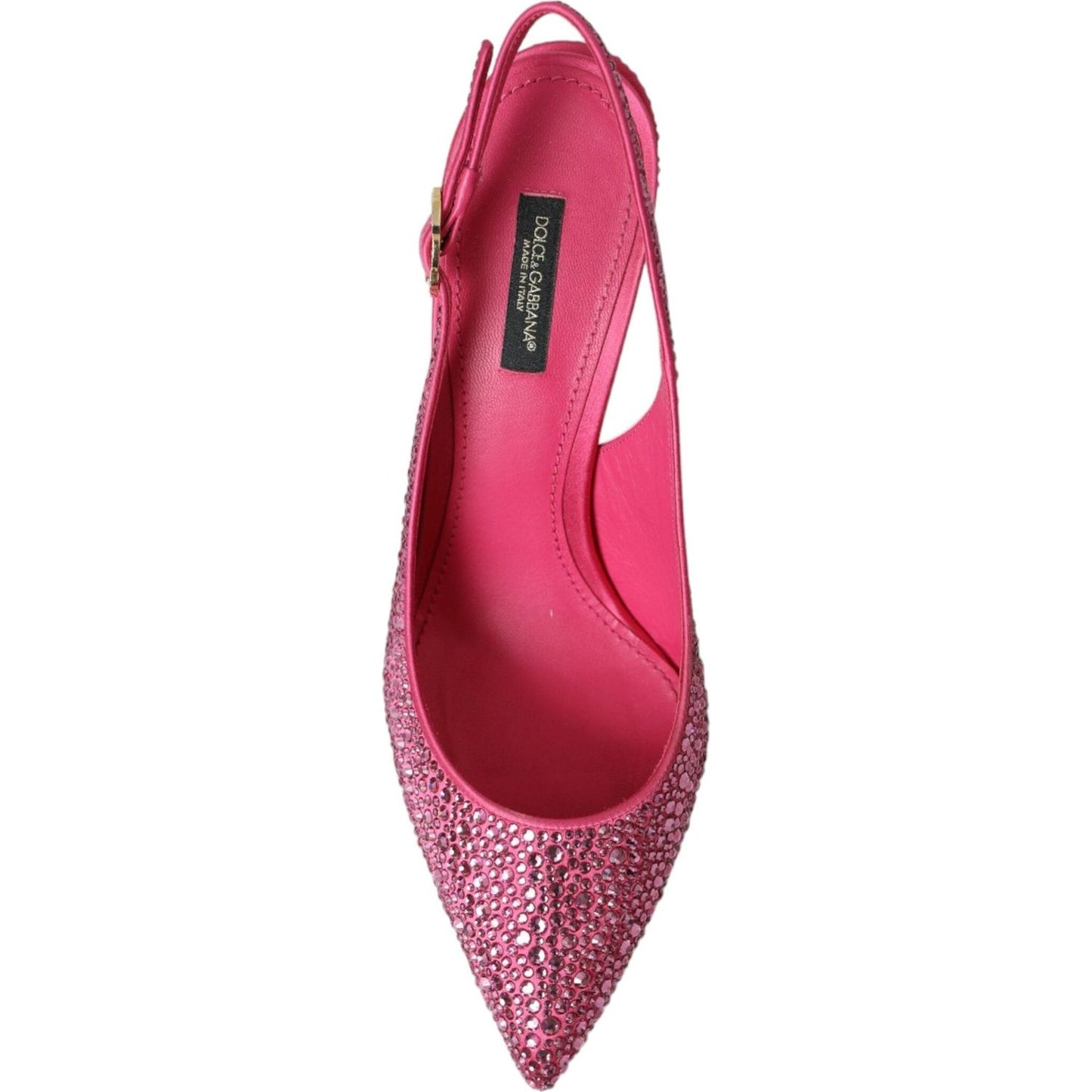 Dolce & Gabbana Pink Strass Crystal Heels Slingbacks Shoes Dolce & Gabbana Maroon