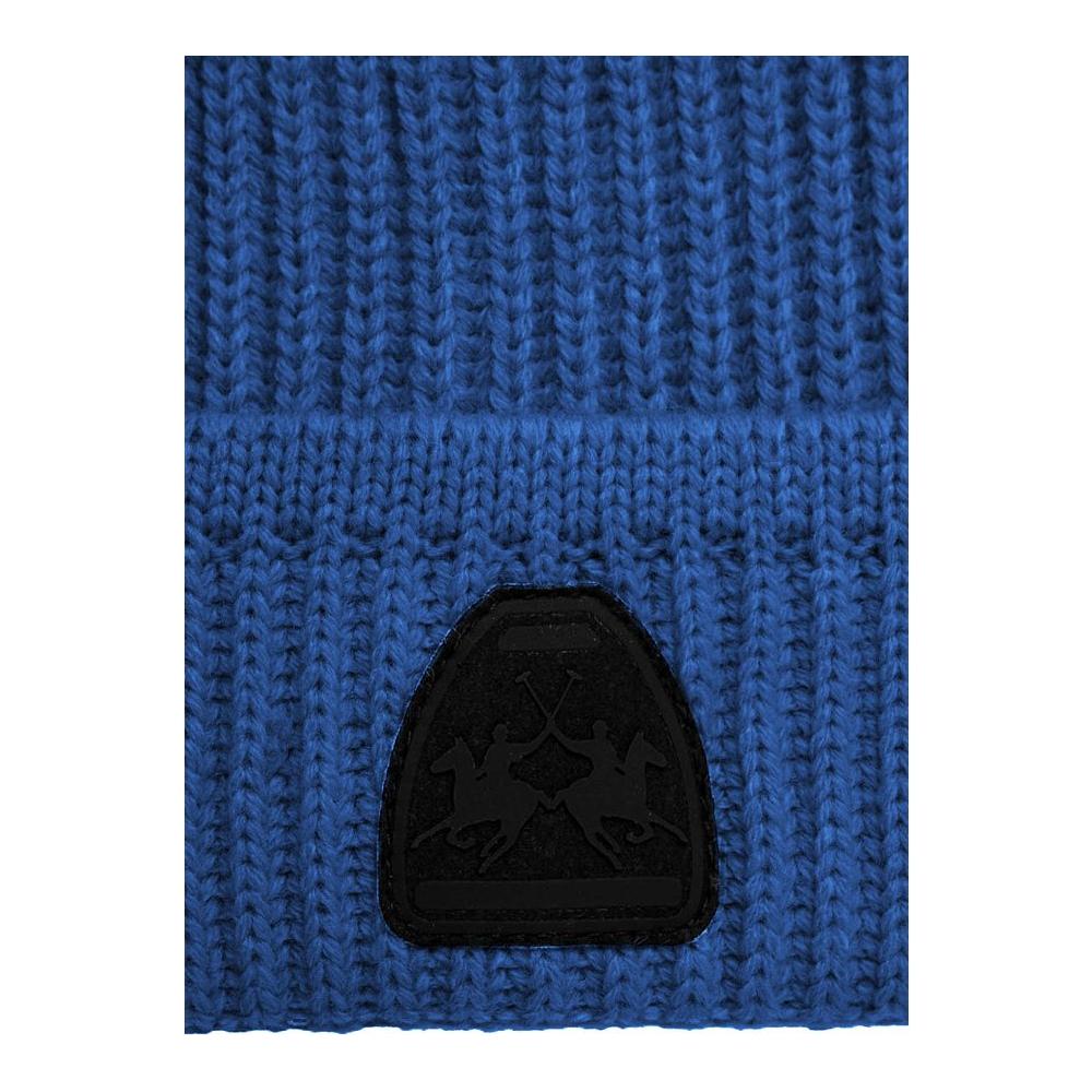La Martina Light Blue Acrylic Men Beanie La Martina Dark Slate Blue