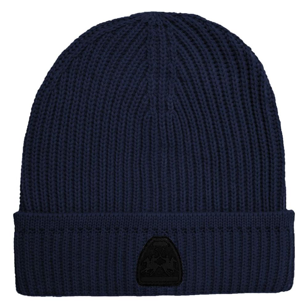 La Martina Blue Acrylic Men Beanie La Martina Black