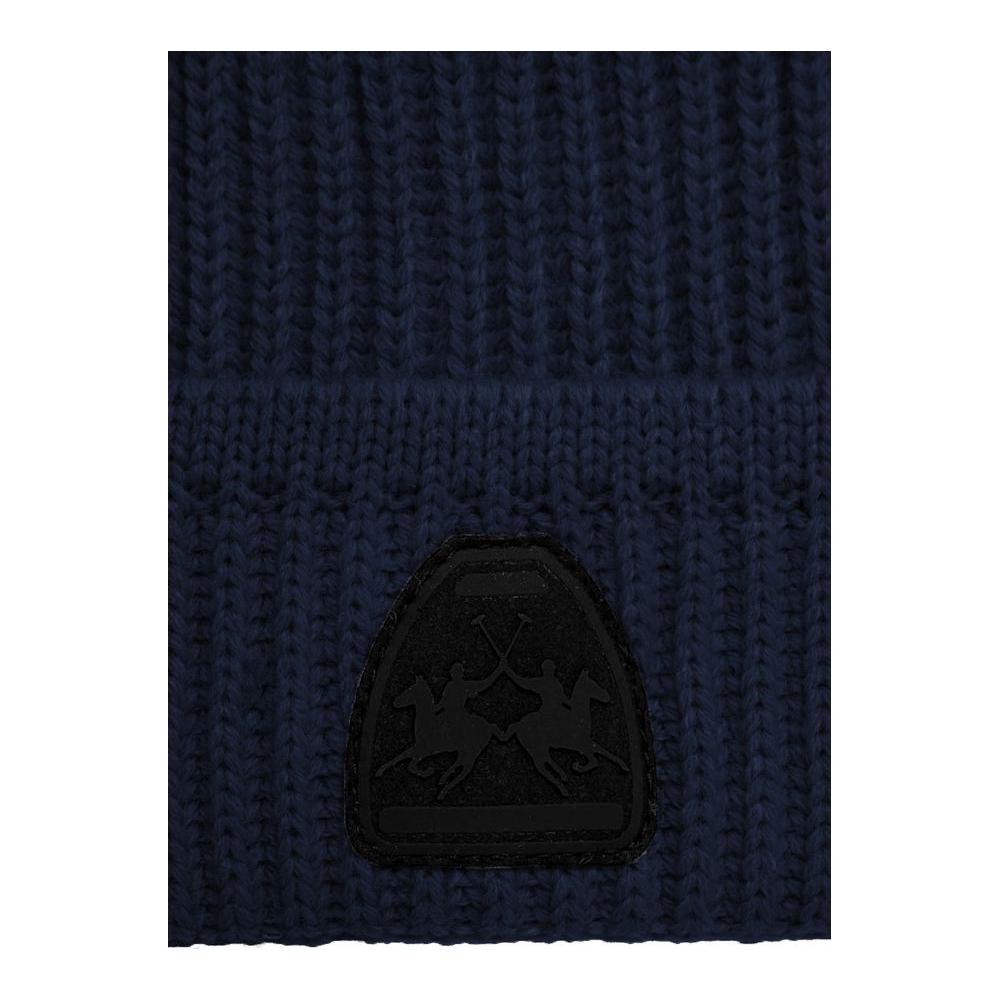 La Martina Blue Acrylic Men Beanie La Martina Black