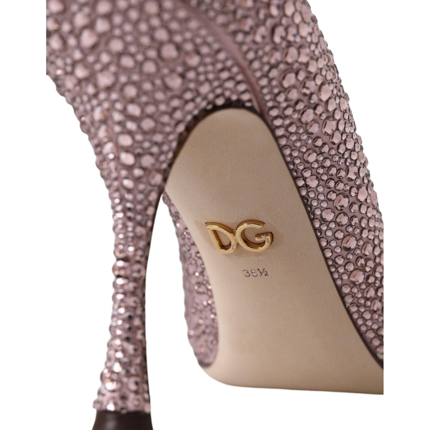 Dolce & Gabbana Pink Strass Crystal Heels Pumps Shoes Dolce & Gabbana Rosy Brown