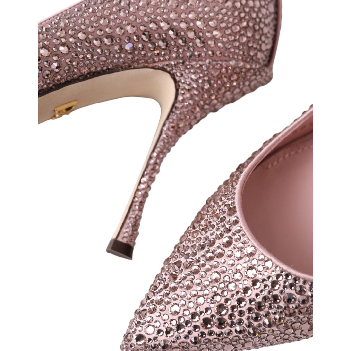 Dolce & Gabbana Pink Strass Crystal Heels Pumps Shoes Dolce & Gabbana Dim Gray