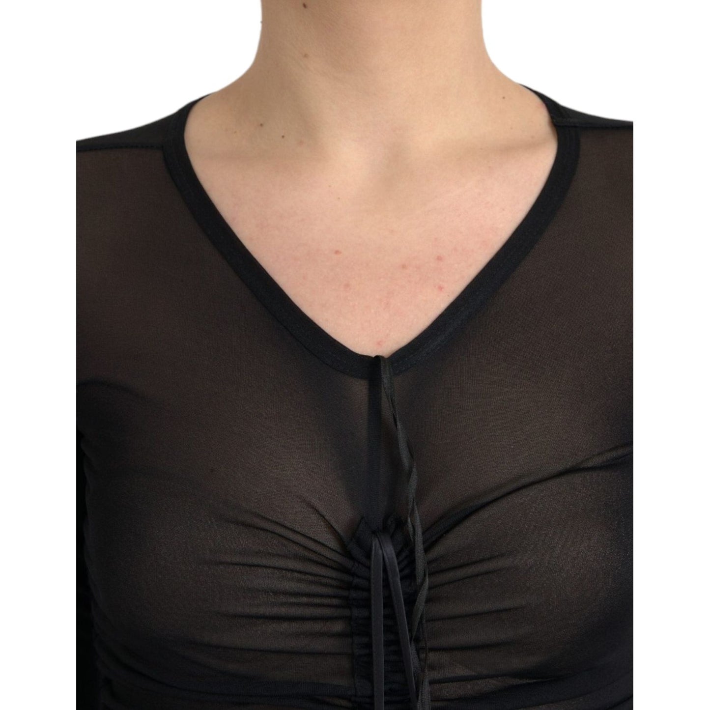 Dolce & Gabbana Black Sheer Bodycon Sheath Midi Dress Dolce & Gabbana Tan