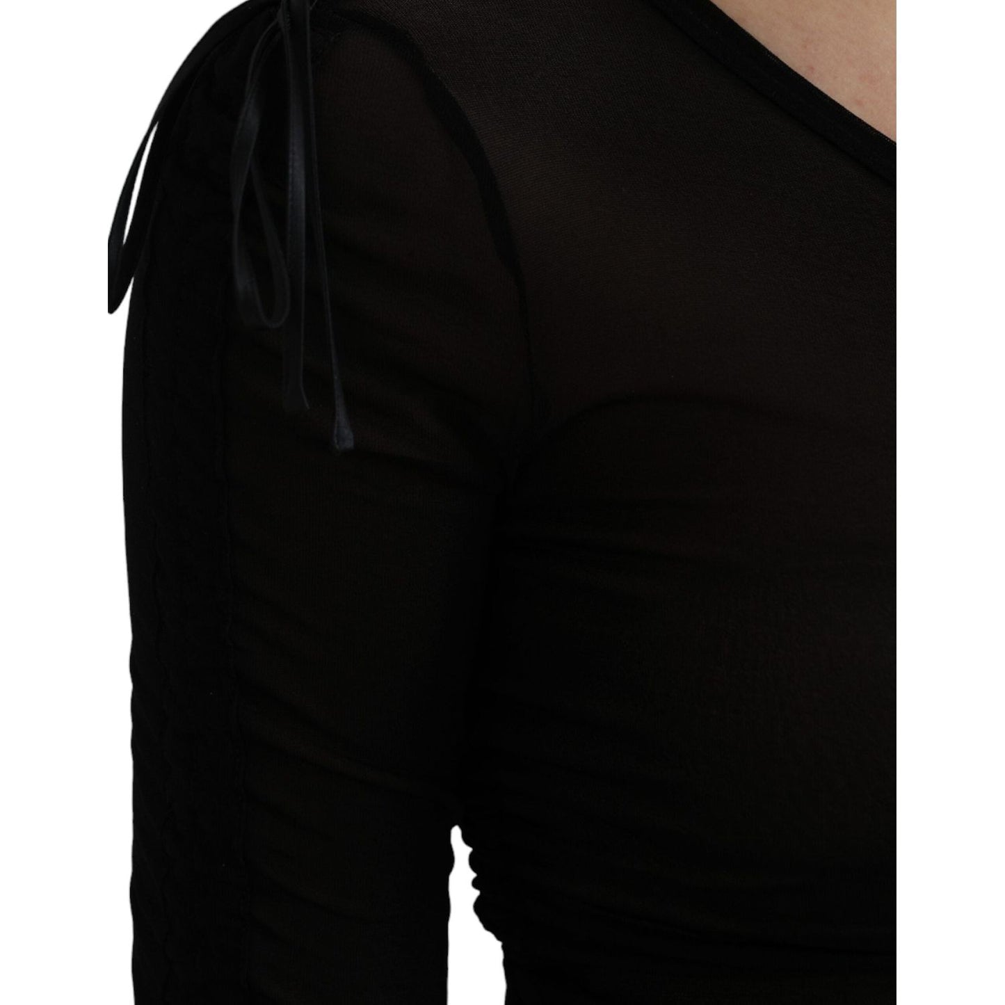 Dolce & Gabbana Black Sheer Bodycon Sheath Midi Dress Dolce & Gabbana Black