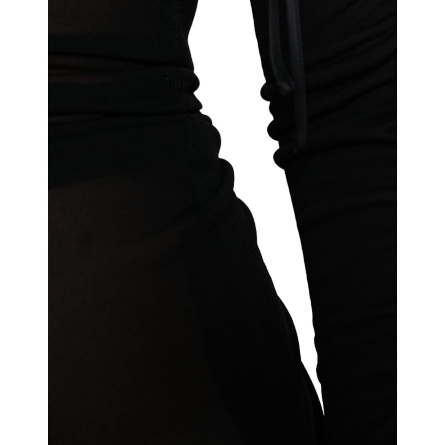 Dolce & Gabbana Black Sheer Bodycon Sheath Midi Dress Dolce & Gabbana Black
