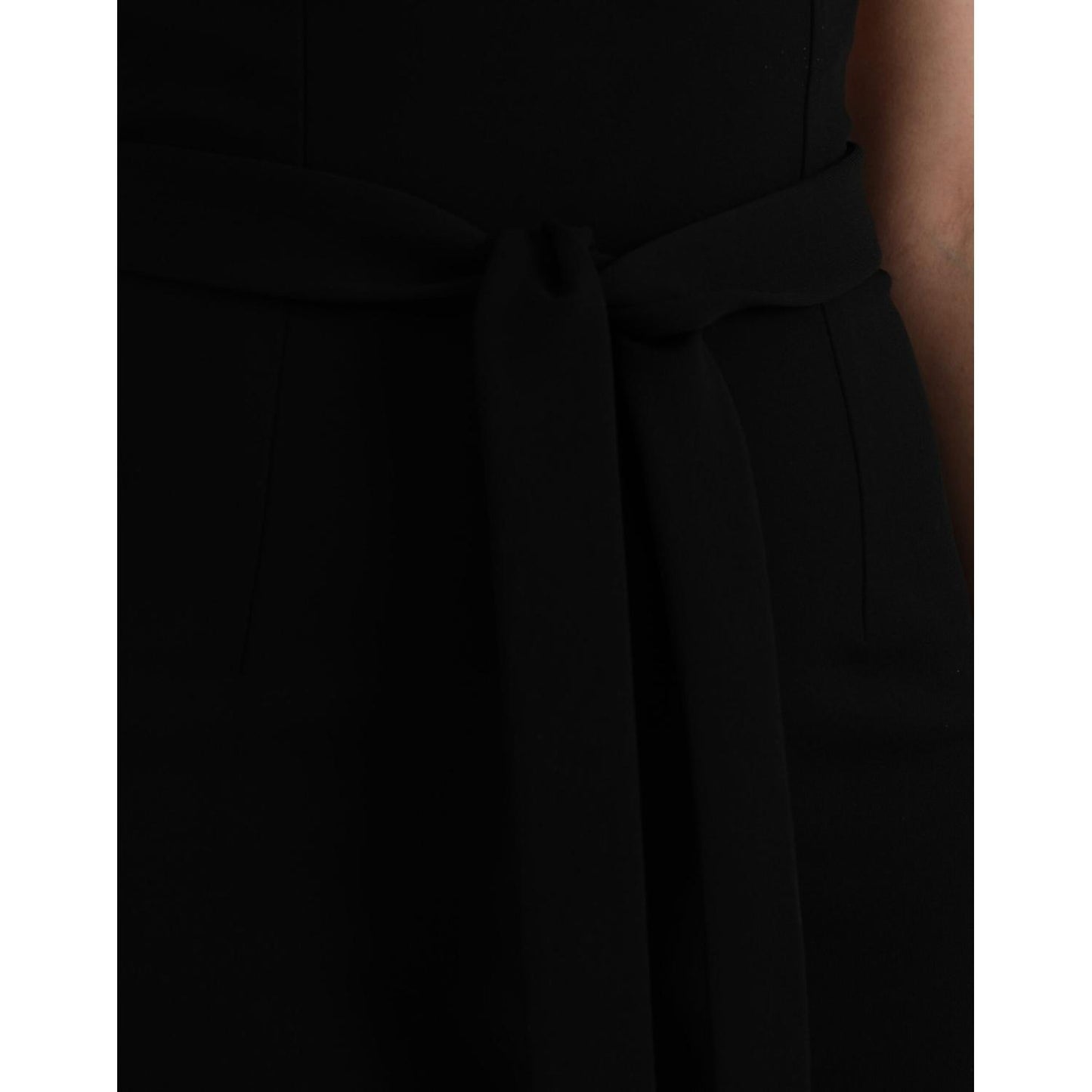 Dolce & Gabbana Black Sheath Halter Sleeveless Midi Dress Dolce & Gabbana Black