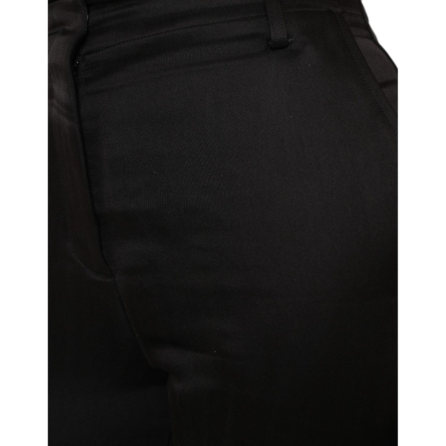 Ermanno Scervino Black High Waist Capri Cropped Pants Ermanno Scervino Black