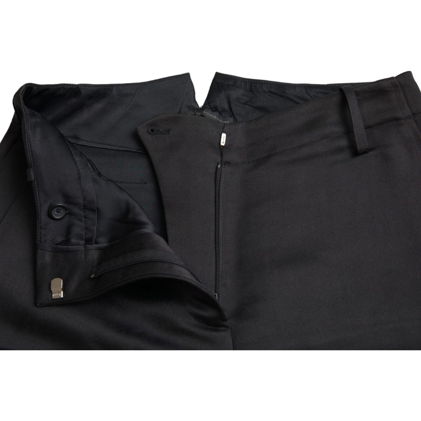 Ermanno Scervino Black High Waist Capri Cropped Pants Ermanno Scervino Dark Slate Gray