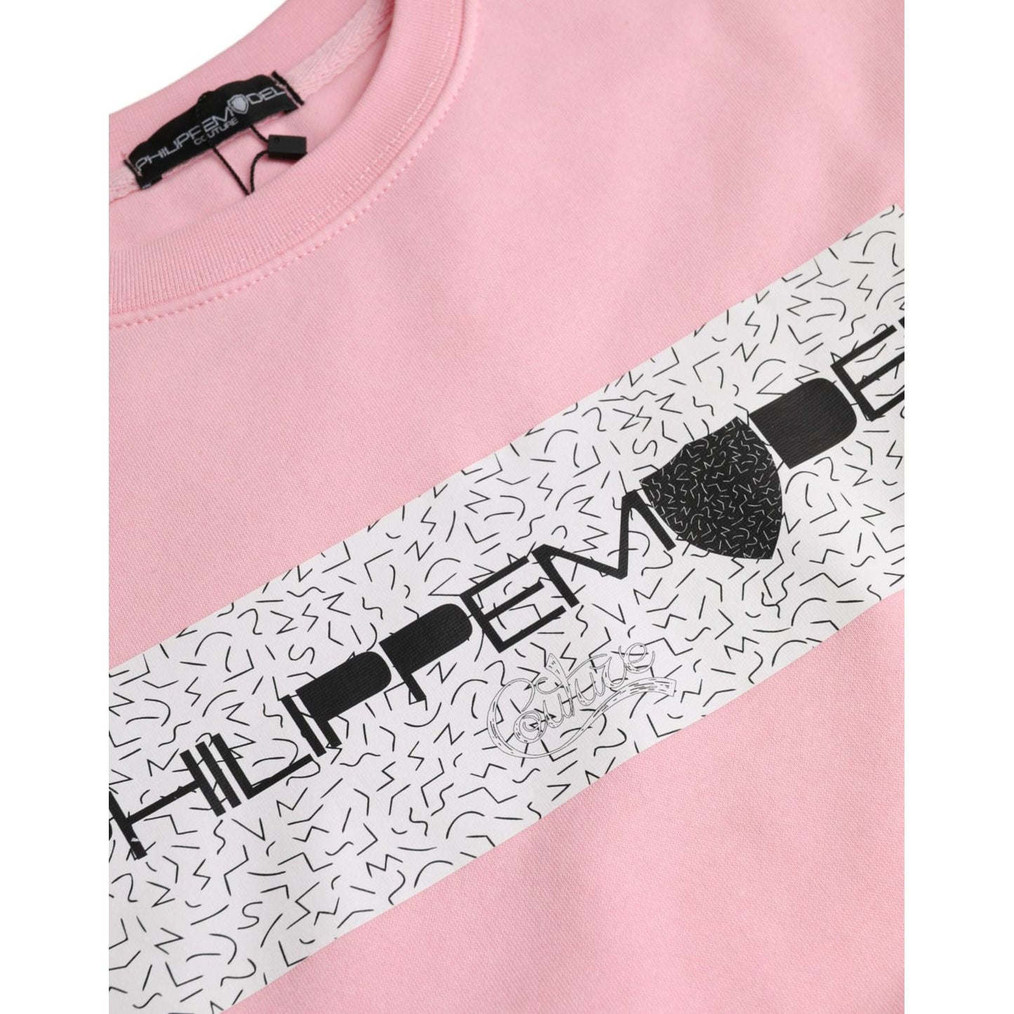 Philippe Model Pink Cotton Logo Print Long Sleeves Pullover Sweater Philippe Model Thistle