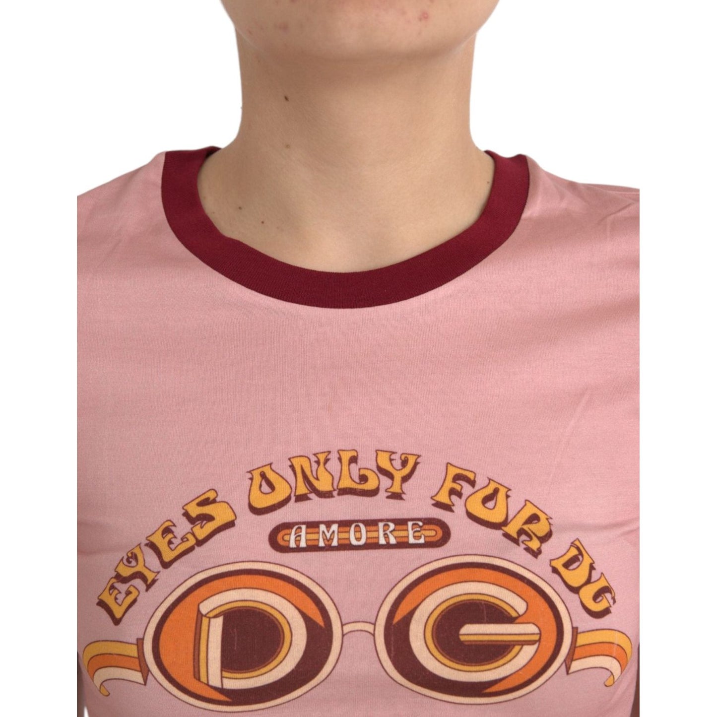 Dolce & Gabbana Pink Cotton Short Sleeves Crew Neck T-shirt Dolce & Gabbana Rosy Brown