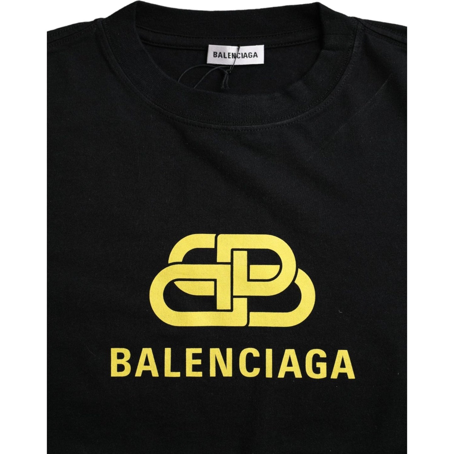 Balenciaga Black Cotton Logo Crew Neck Short Sleeves T-shirt Balenciaga Black