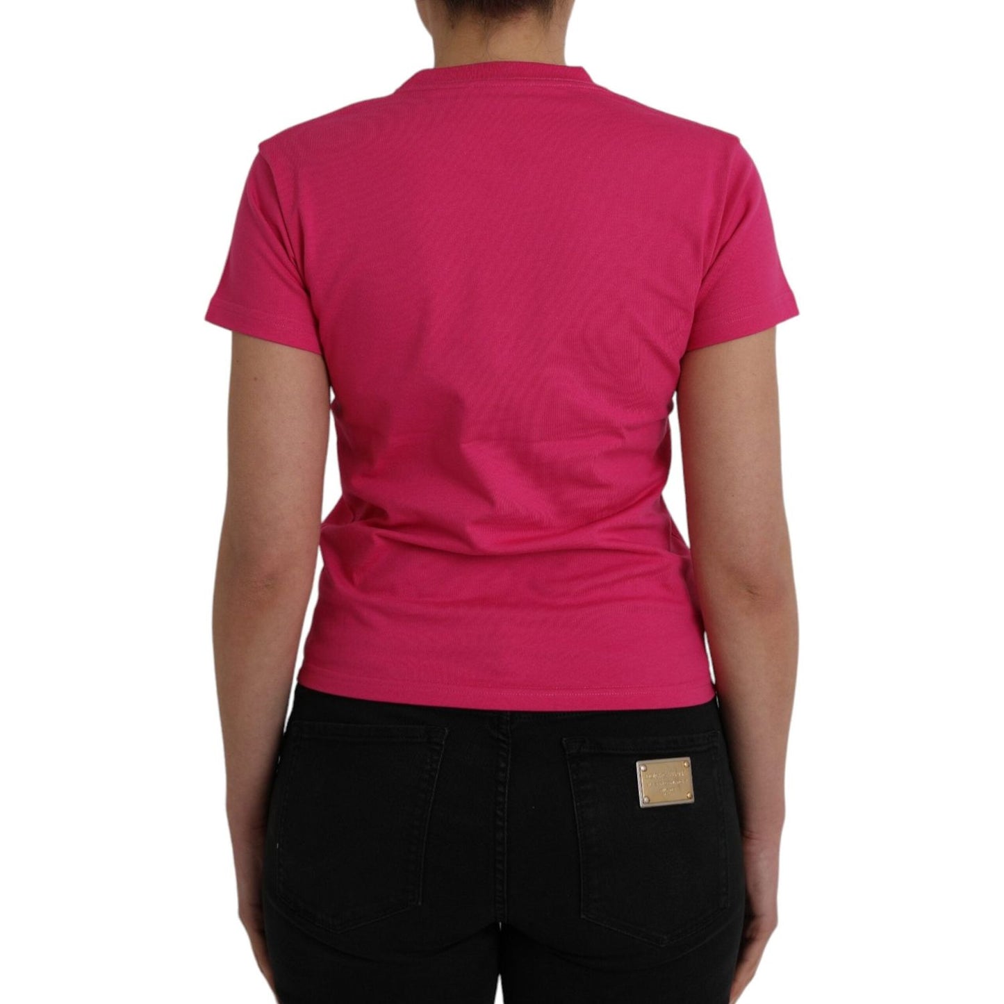 Balenciaga Pink Cotton Crew Neck Short Sleeves Tee Top T-shirt Balenciaga Maroon