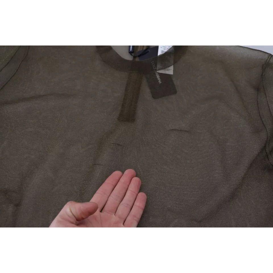 Dolce & Gabbana Black Transparent Crewneck Long Sleeves Top Dolce & Gabbana Dark Slate Gray