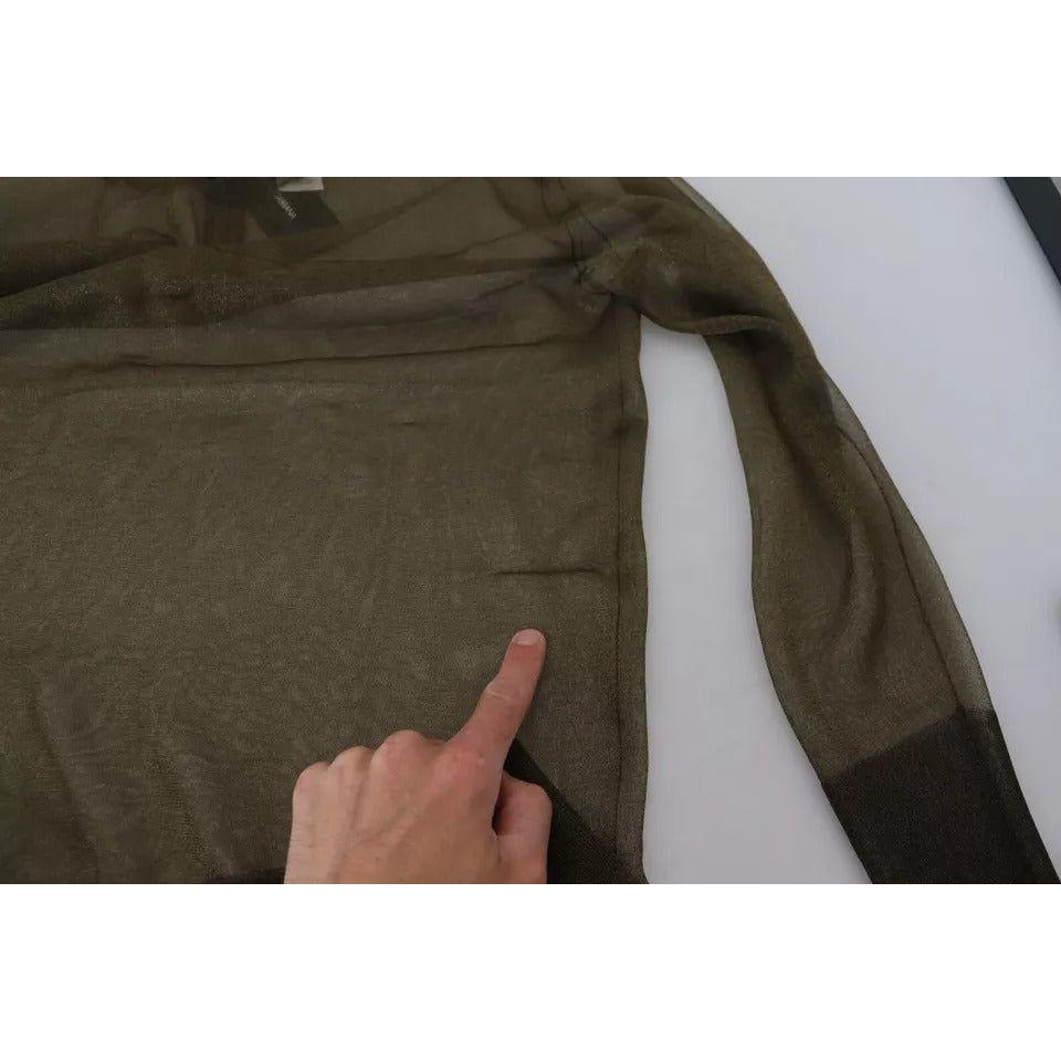 Dolce & Gabbana Black Transparent Crewneck Long Sleeves Top Dolce & Gabbana Dark Slate Gray