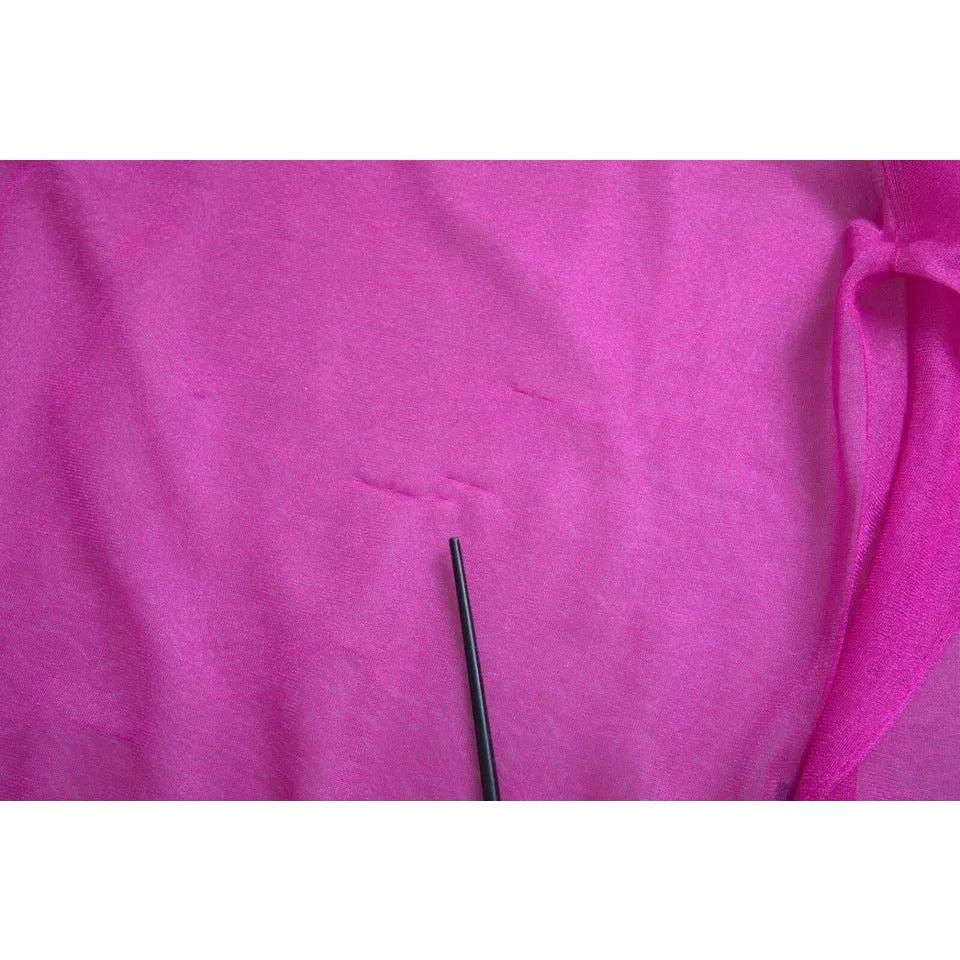 Dolce & Gabbana Pink Transparent Crewneck Long Sleeves Top Dolce & Gabbana Violet Red