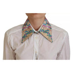 Dolce & Gabbana White Floral Jacquard Cotton Long Sleeves Top TSH83764-40