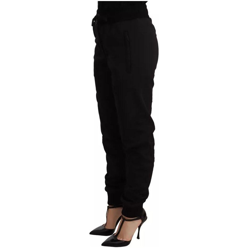 Dolce & Gabbana Black Jogger Women Polyester Pants Dolce & Gabbana Black
