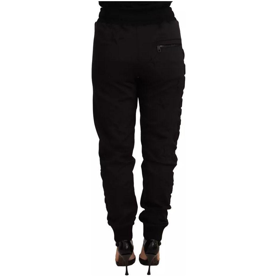 Dolce & Gabbana Black Jogger Women Polyester Pants Dolce & Gabbana Black